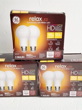 GE Relax LED Soft White Light Bulbs - 2 Per Pack (White) Total 6